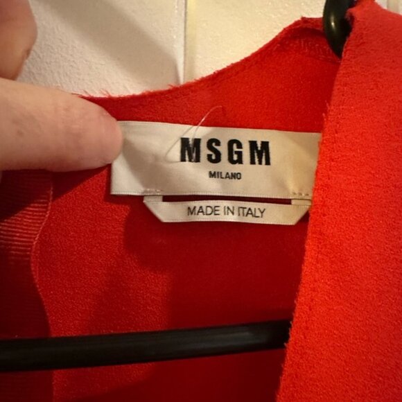 MSGM Fit and Flare Dress Size 38 /6 Red Panel Made In Italy - Picture 2 of 6
